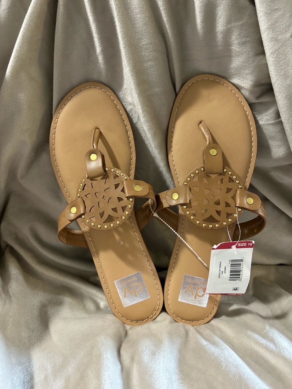 DV by Dolce Vita Tan Cutout Medallion Sandals